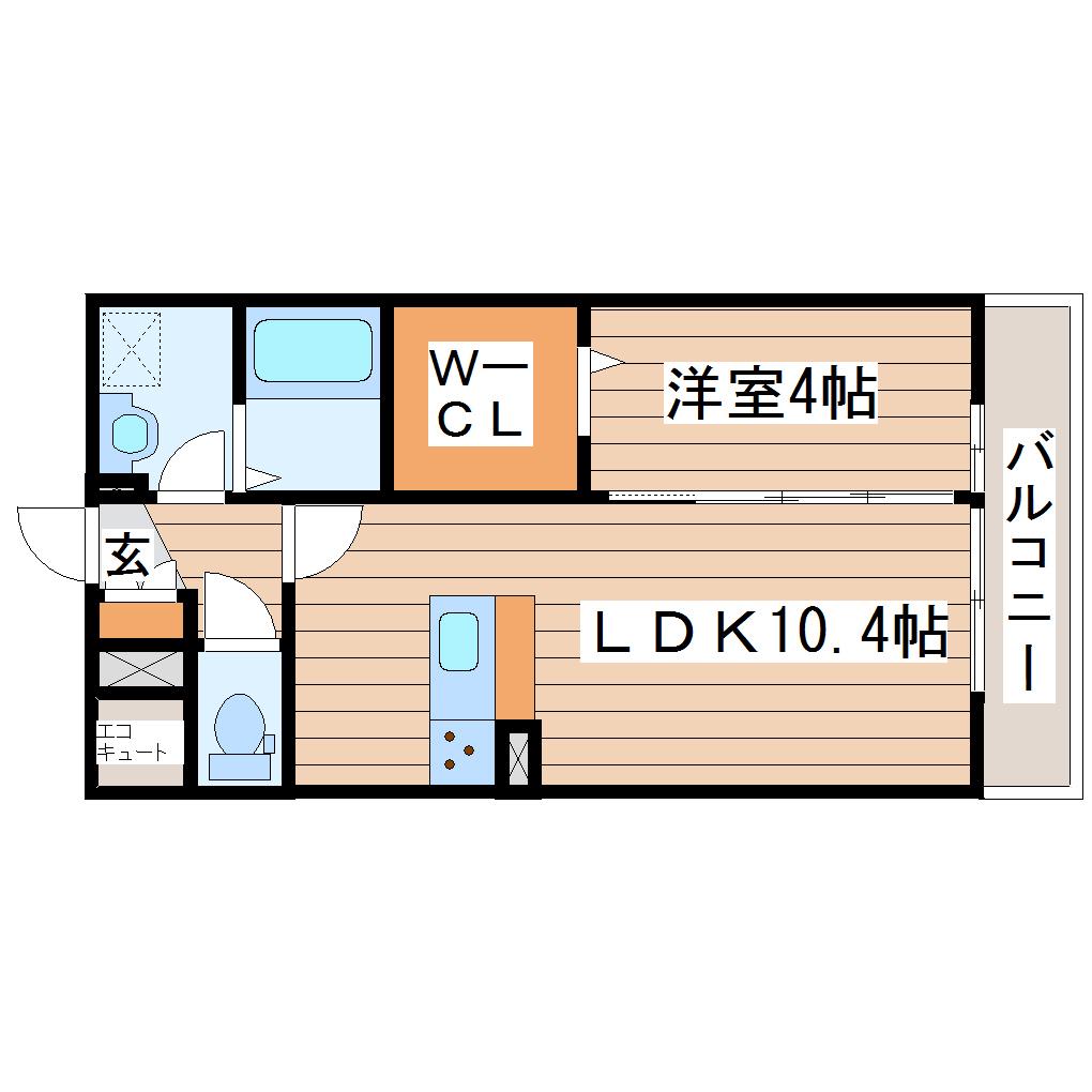 フロレスタ上杉(1LDK/1階)の間取り写真