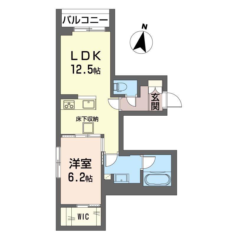 ウィングレットアネックス(1LDK/1階)の間取り写真