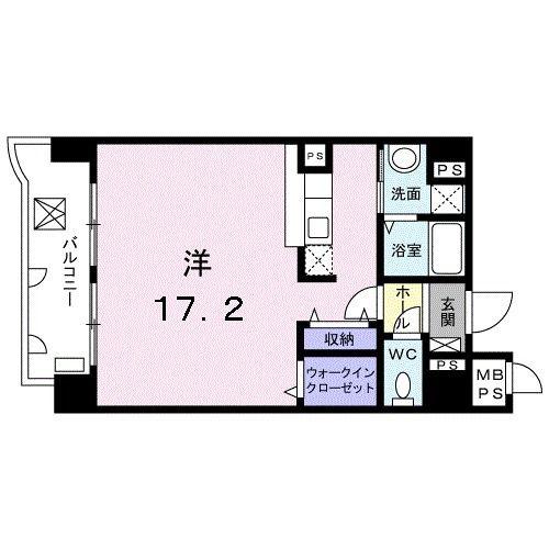 ラ・ペジーブル新町(1K/3階)の間取り写真