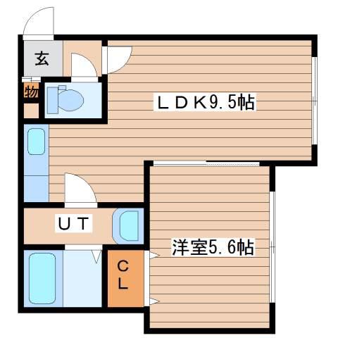 CANASUN HILLS(1LDK/4階)の間取り写真