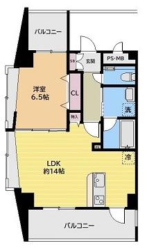ディアレストステージ市川(1LDK/6階)の間取り写真