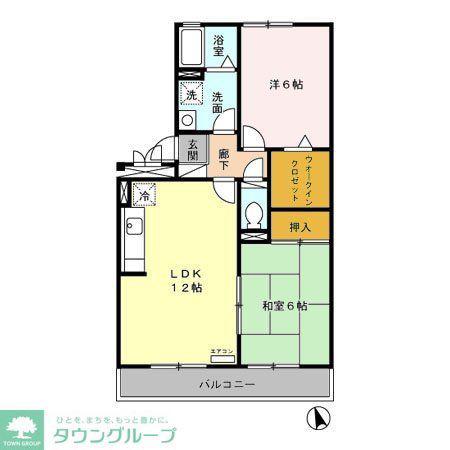 ノーブルヒル(2LDK/1階)の間取り写真