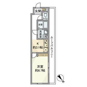 第一アパート(1K/3階)の間取り写真