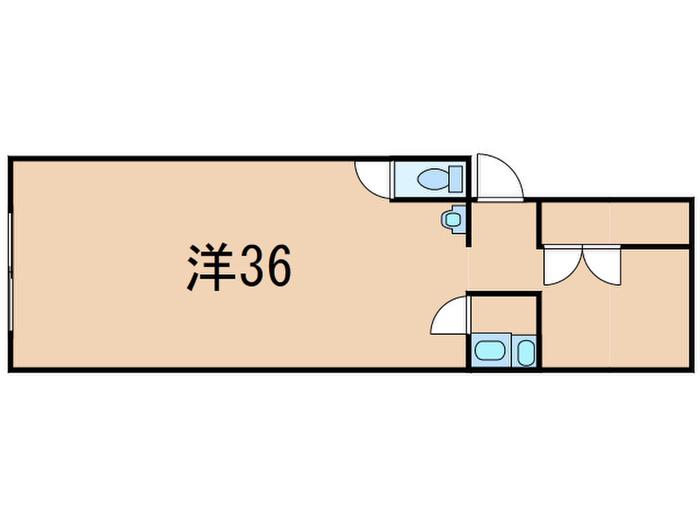 甲陽ハイツ(ワンルーム/1階)の間取り写真