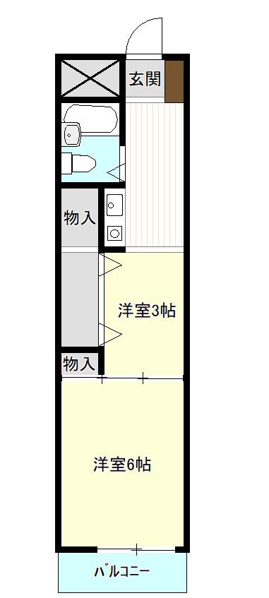 ダイアパレス前橋平和町(2K/3階)の間取り写真