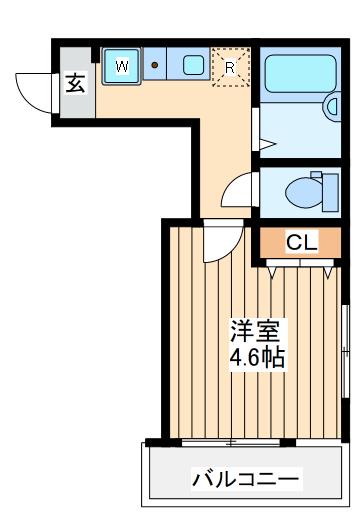 メルディア鹿島田(1K/3階)の間取り写真