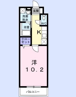 ヴィオラ(1K/3階)の間取り写真