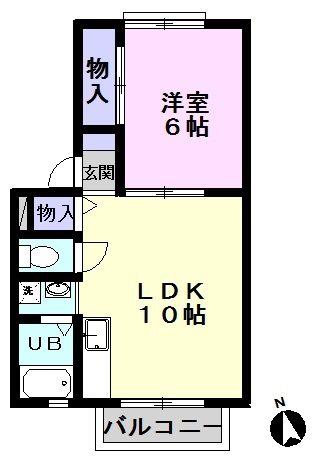 B&R流山II号館(1LDK/2階)の間取り写真