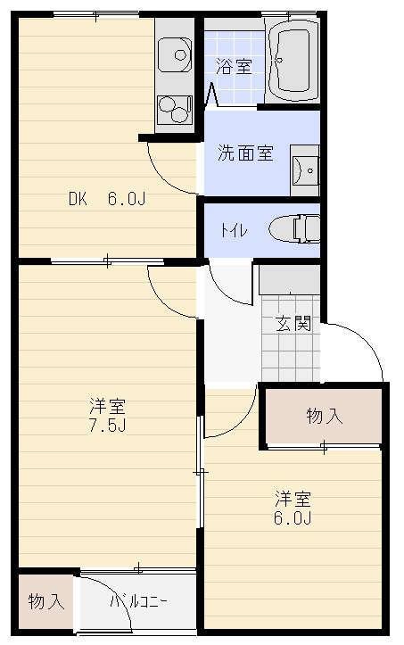 たんぽぽ(2DK/1階)の間取り写真