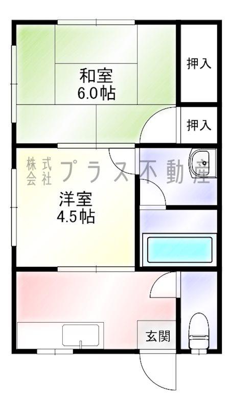サンハイツ(2K/2階)の間取り写真