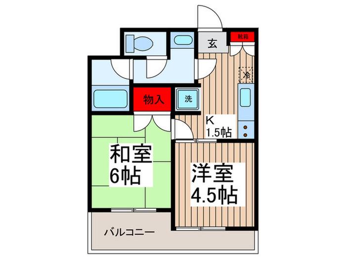 第1正五コーポ(2K/3階)の間取り写真
