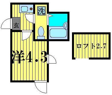 リブ綾瀬(ワンルーム/3階)の間取り写真