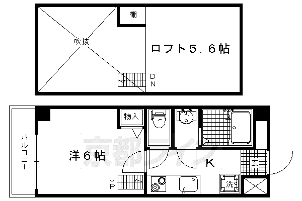 ロフティ智恵光院南(1K/1階)の間取り写真