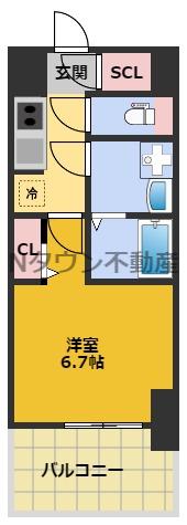 S-RESIDENCE上前津サウス(1K/14階)の間取り写真
