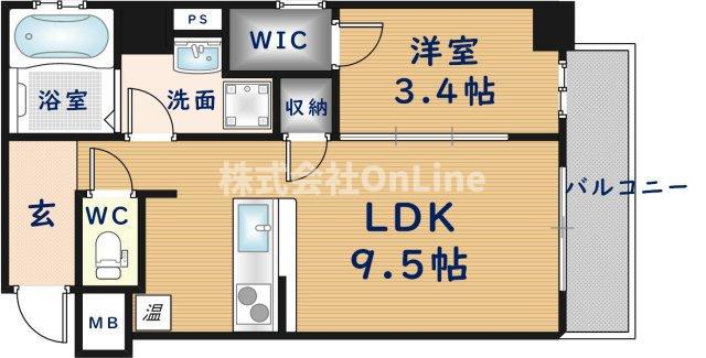 イーストレジデンス長田(1LDK/7階)の間取り写真