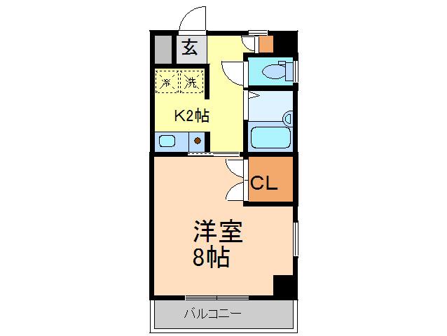 ドミール神谷(1K/3階)の間取り写真