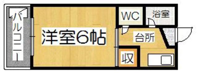 ホワイトコーポ(1K/1階)の間取り写真