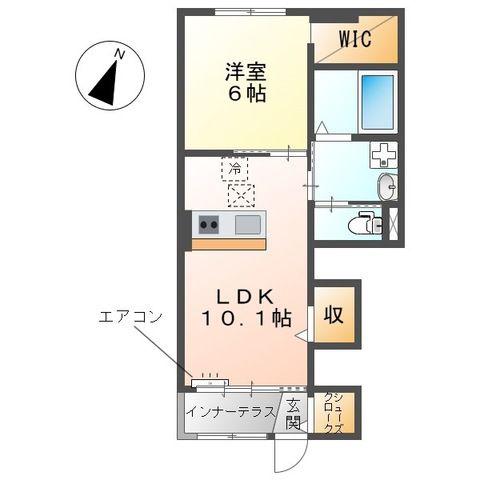モデスト・ヴィラ(1LDK/1階)の間取り写真
