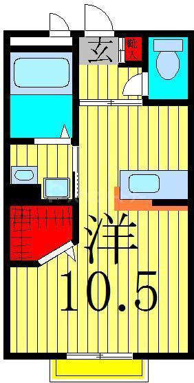 SIDE3(ワンルーム/2階)の間取り写真