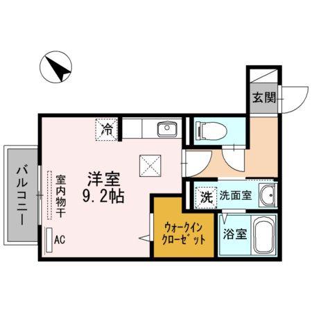 セントレドゥマーブルU(ワンルーム/1階)の間取り写真