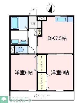 アーネストマンション(2DK/3階)の間取り写真