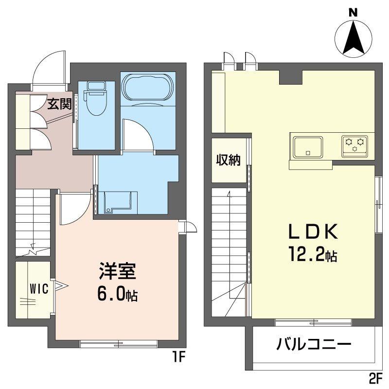 フィオーレ 世田谷(1LDK/1階)の間取り写真