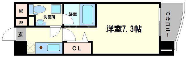 WILLDO市岡(1K/6階)の間取り写真