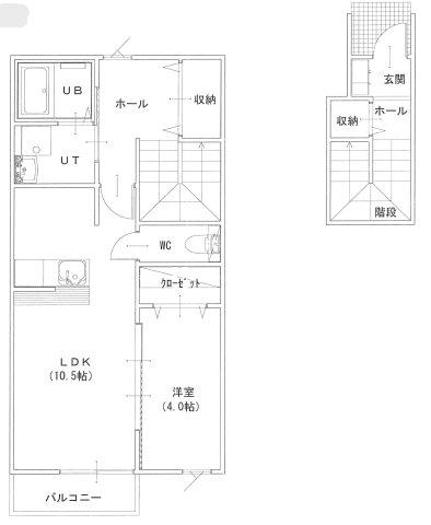 ボヌールハウス(1LDK/2階)の間取り写真