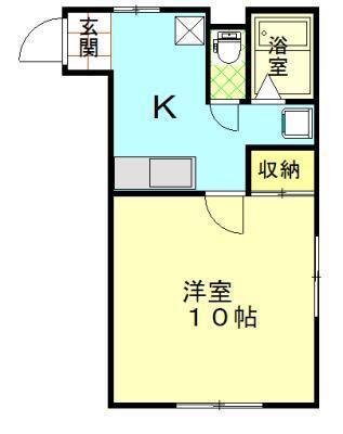 アンソレイユ平和(1K/1階)の間取り写真
