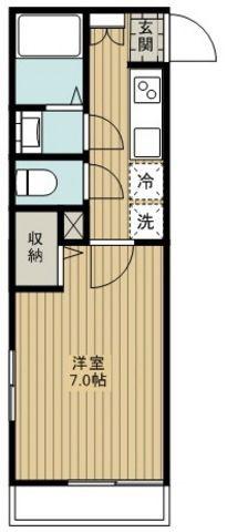 小田急江ノ島線 東林間駅 徒歩9分 3階建 築14年(1K/3階)の間取り写真