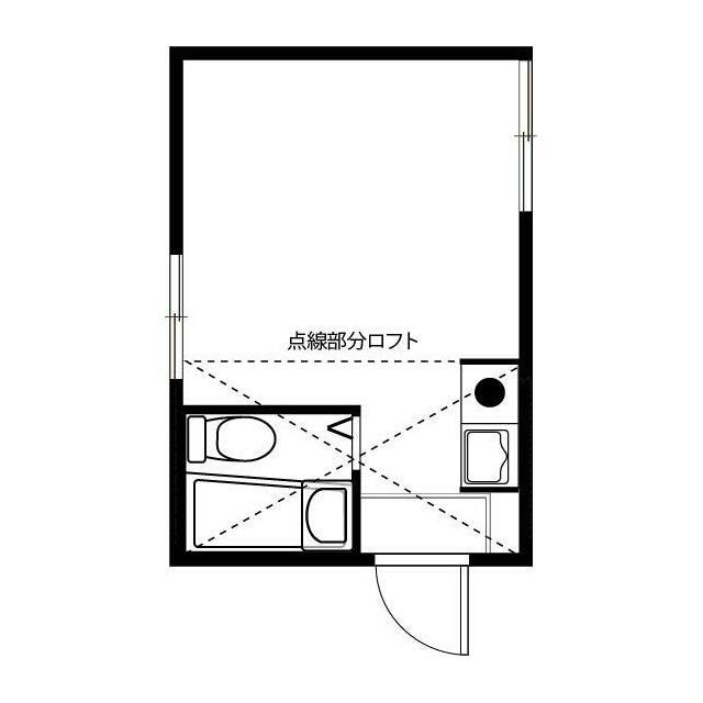 目黒トウエイハイツB棟(ワンルーム/3階)の間取り写真