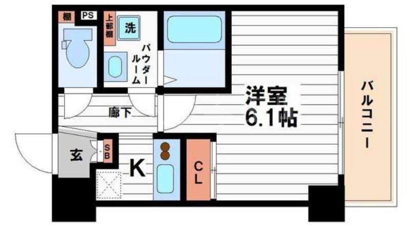 レオンヴァリエ天王寺北(1K/9階)の間取り写真