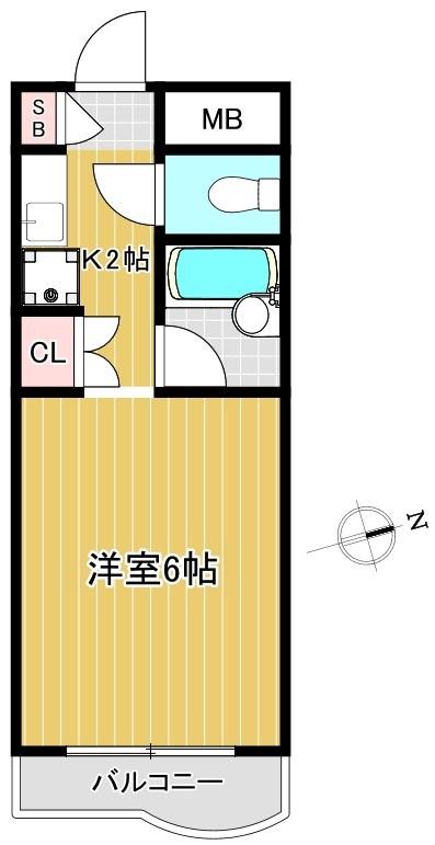 エミネント高円寺(1K/1階)の間取り写真