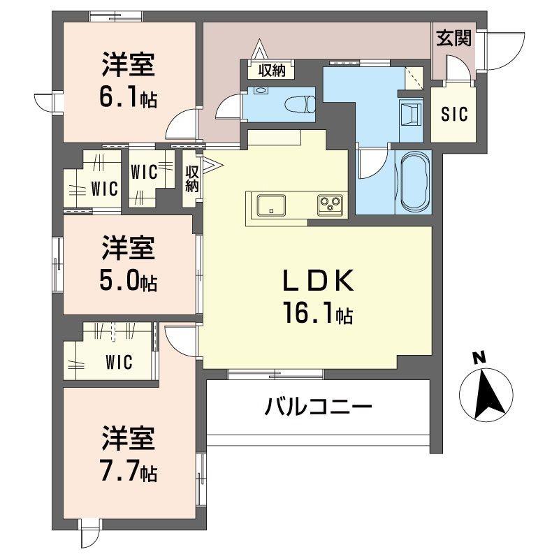 オスタリーハウス(3LDK/2階)の間取り写真
