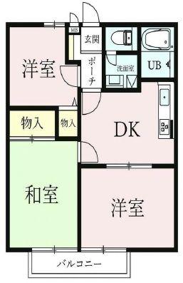 ラフィーネ寒川(3DK/1階)の間取り写真