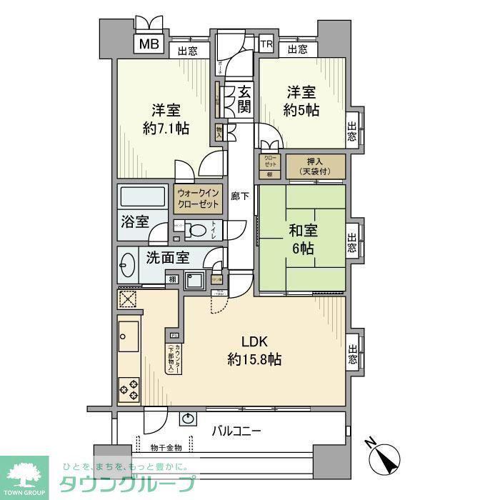 びゅうパルク柏中央町(3LDK/10階)の間取り写真