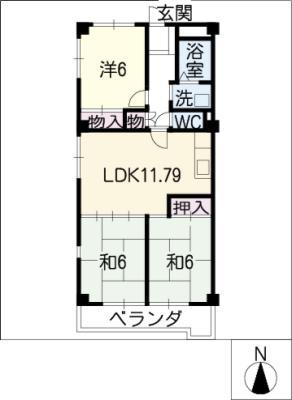 アネックス神宮寺北(3LDK/1階)の間取り写真