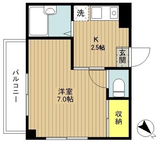 朋信マンション(1K/3階)の間取り写真