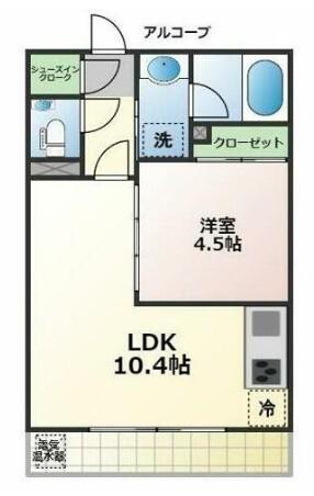 スタジオDEN藤沢(1LDK/6階)の間取り写真