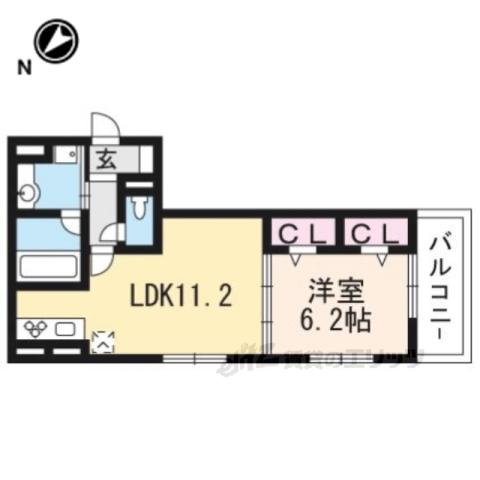 アイル宇治小倉(1LDK/1階)の間取り写真