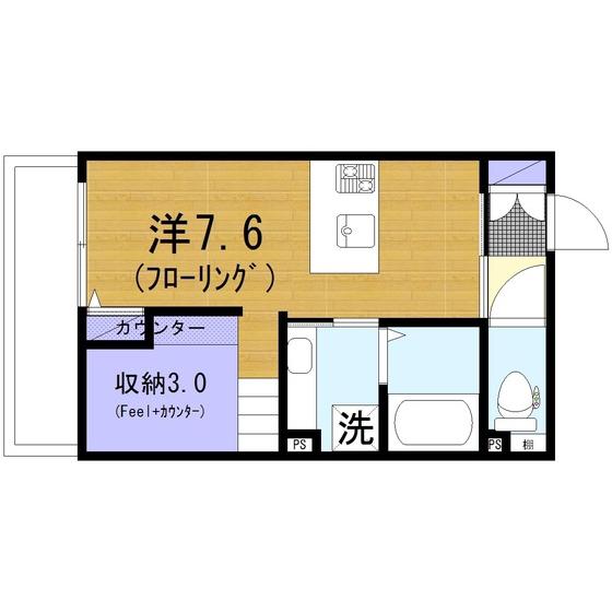 コティ桜ヶ丘(ワンルーム/2階)の間取り写真