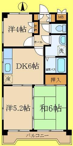 プロスパープラザ(3DK/3階)の間取り写真