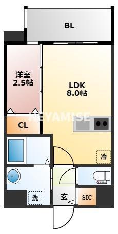MODERN PALAZZO 長崎 CENTRAL(1LDK/9階)の間取り写真