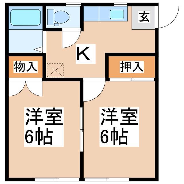 コーポY(2K/2階)の間取り写真