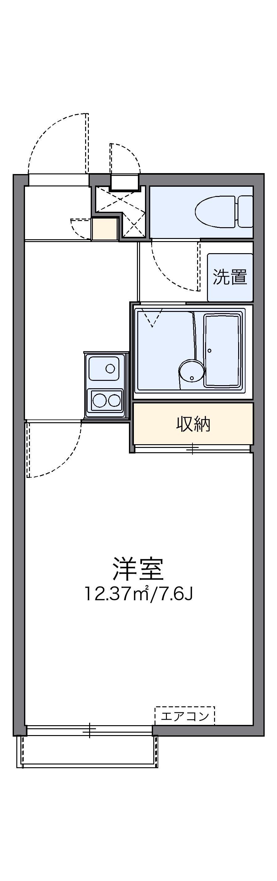 レオパレスランド諸岡(1K/2階)の間取り写真