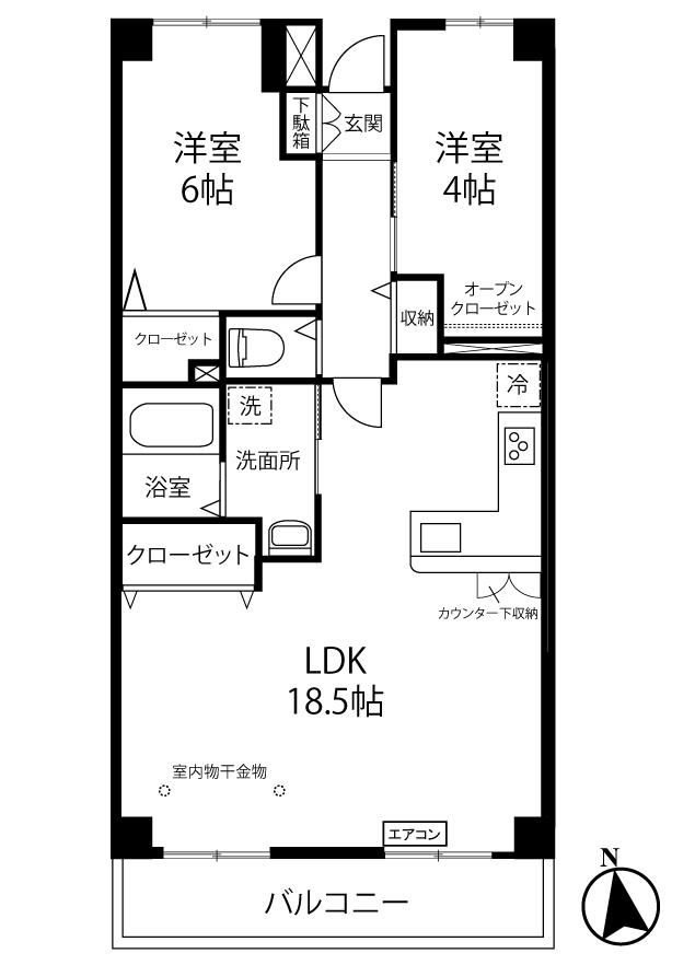 ヴェール・クロシェット94(2LDK/2階)の間取り写真