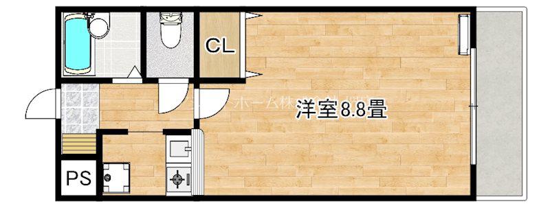 ライム高田(1K/4階)の間取り写真