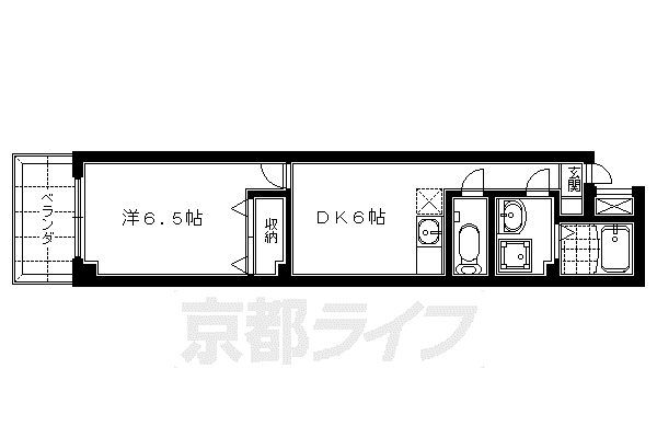 サンシャイン烏丸(1DK/3階)の間取り写真