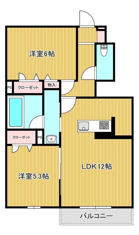 ハイムフリーデ B(2LDK/1階)の間取り写真