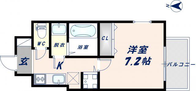 S-RESIDENCE緑橋駅前(1K/9階)の間取り写真